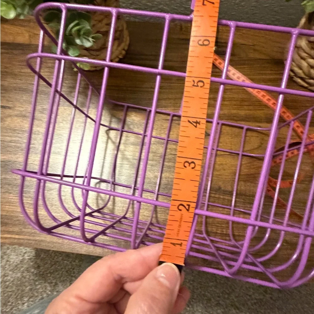 Purple Wire Basket with Handle